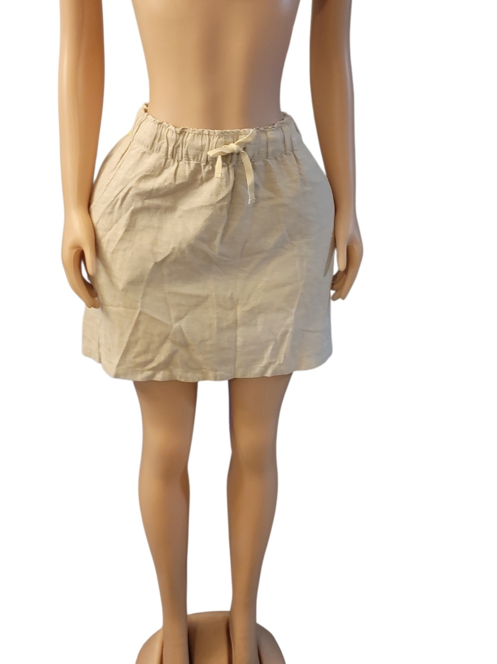 Patagonia Beige Drawstring Mini Skirt